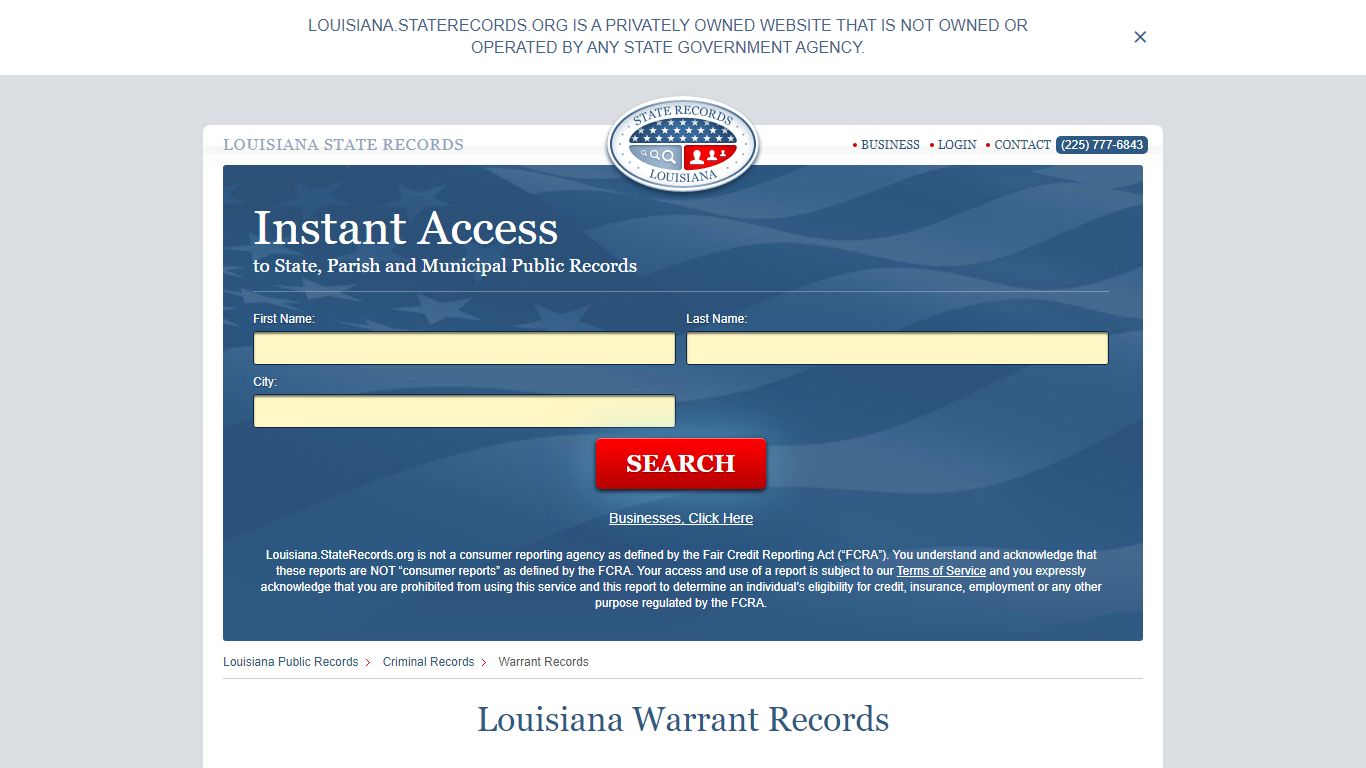 Louisiana Warrant Search | StateRecords.org
