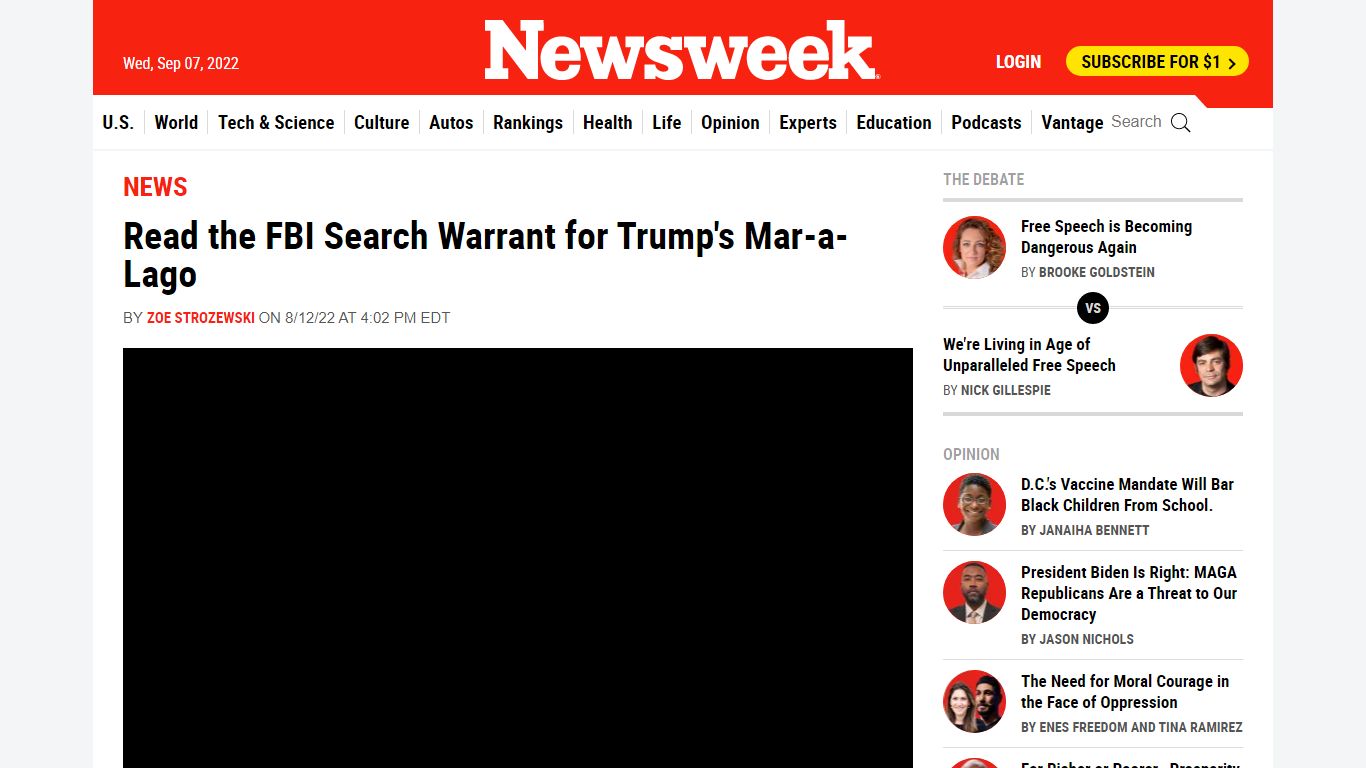 Read the FBI Search Warrant for Trump's Mar-a-Lago
